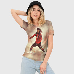 Женская футболка 3D Slim Ronaldinho - фото 2