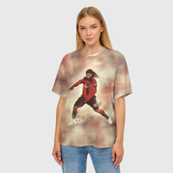 Женская футболка oversize 3D Ronaldinho - фото 2