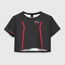 Женская футболка Crop-top 3D Audi sport carbon