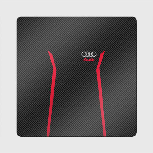 Магнит виниловый Квадрат Audi sport carbon