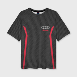 Женская футболка oversize 3D Audi sport carbon