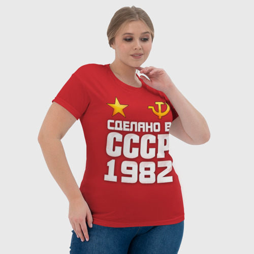 Женская футболка 3D Сделано в 1982, цвет 3D печать - фото 6