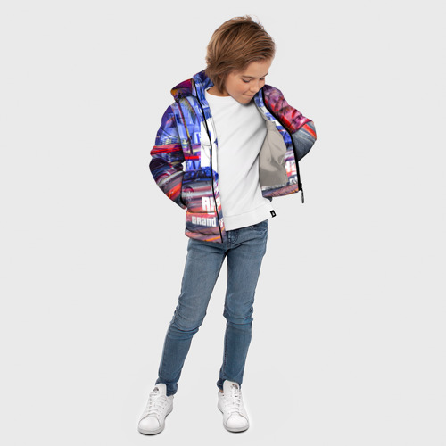 Зимняя куртка для мальчиков 3D Андрей в стиле GTA, цвет светло-серый - фото 5
