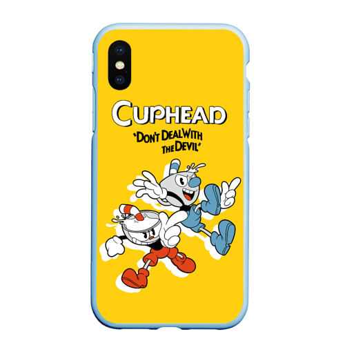 Чехол для iPhone XS Max матовый Cuphead, цвет голубой