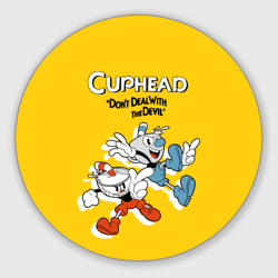 Круглый коврик для мышки Cuphead