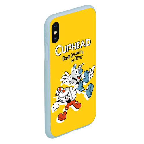 Чехол для iPhone XS Max матовый Cuphead, цвет голубой - фото 3