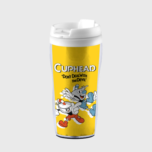 Термокружка-непроливайка Cuphead, цвет белый