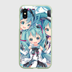 Чехол для iPhone XS Max матовый Miku множество