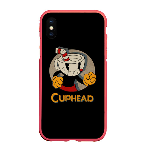 Чехол для iPhone XS Max матовый Cuphead, цвет красный