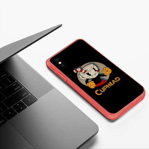 Чехол для iPhone XS Max матовый Cuphead, цвет красный - фото 5