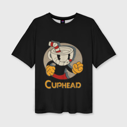 Женская футболка oversize 3D Cuphead