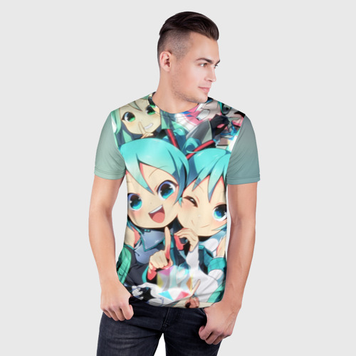 Мужская футболка 3D Slim Vocaloid, цвет 3D печать - фото 3