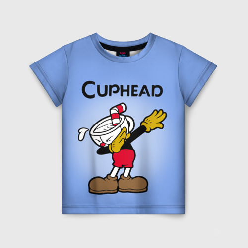 Детская футболка с принтом Cuphead, вид спереди №1