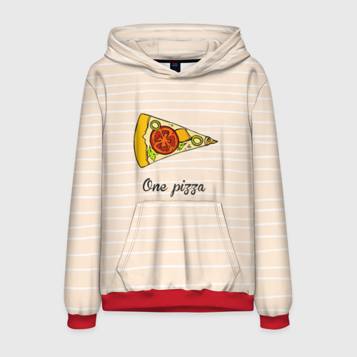 Мужская толстовка 3D One Love, One Pizza, цвет красный