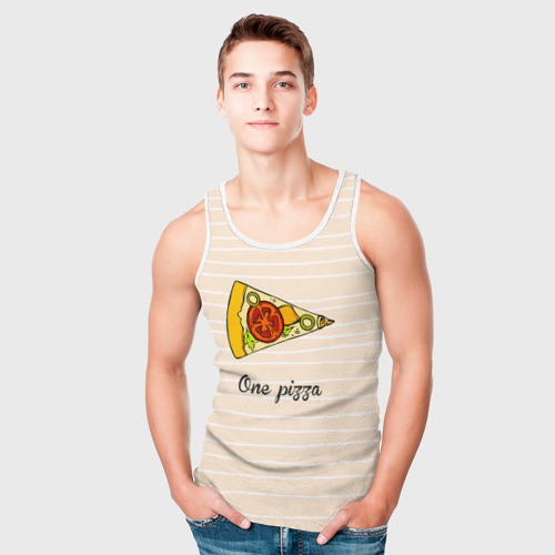 Мужская майка 3D One Love, One Pizza, цвет 3D печать - фото 5