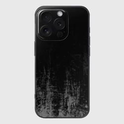 Чехол для iPhone 16 Pro силиконовый с защитой камеры Black Grunge