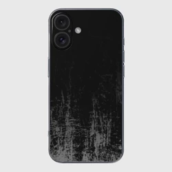 Чехол для iPhone 16 силиконовый с защитой камеры Black Grunge