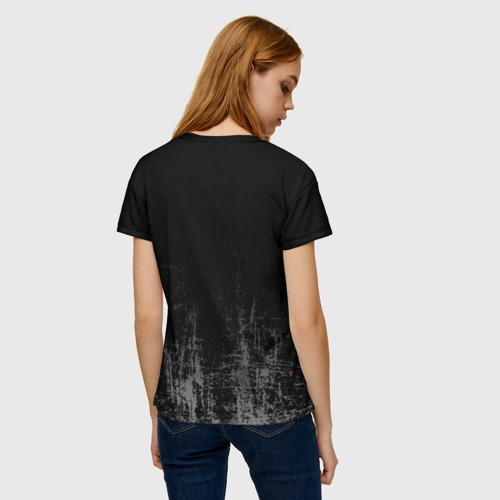 Женская футболка 3D с принтом Black Grunge, вид сзади #2