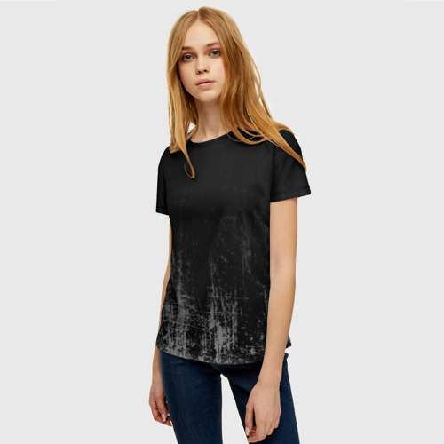 Женская футболка 3D с принтом Black Grunge, фото на моделе #1