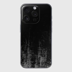 Чехол для iPhone 15 Pro силиконовый с защитой камеры Black Grunge