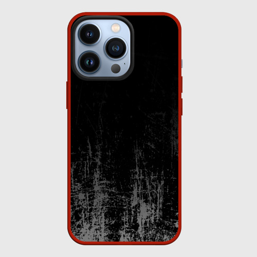 Чехол для iPhone 13 Pro Black Grunge, цвет красный