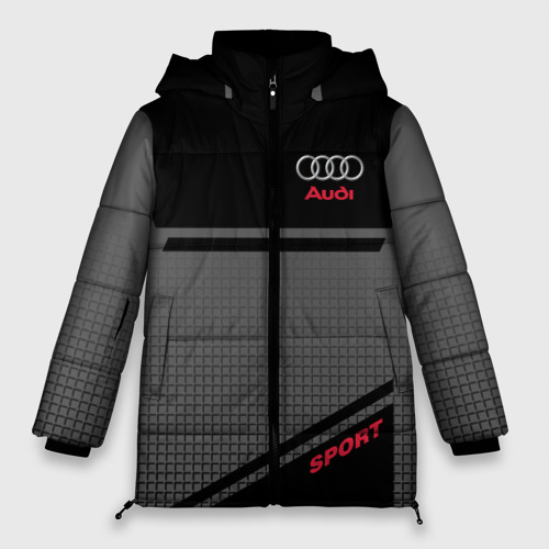 Женская зимняя куртка Oversize Audi sport, цвет красный