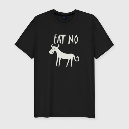 Мужская футболка хлопок Slim EAT NO, цвет черный