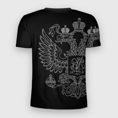Мужская футболка 3D Slim РВСН, белый герб РФ, цвет 3D печать - фото 2