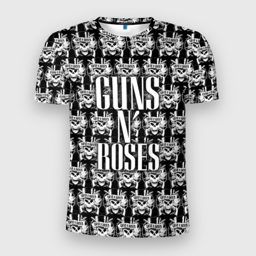 Мужская футболка 3D Slim Guns n roses