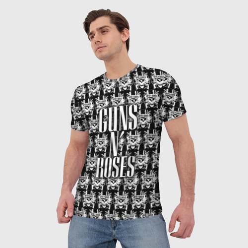 Мужская футболка 3D Guns n roses, цвет 3D печать - фото 3