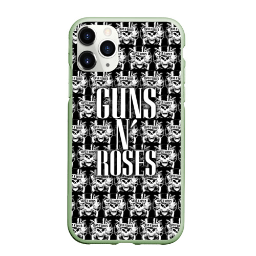 Чехол для iPhone 11 Pro матовый Guns n roses, цвет салатовый