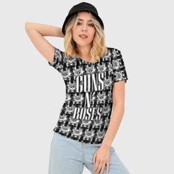 Женская футболка 3D Slim Guns n roses - фото 2