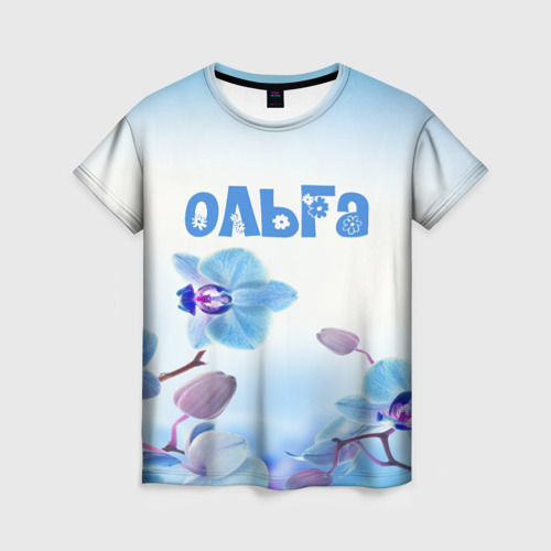 Женская футболка 3D с принтом Ольга, вид спереди #2