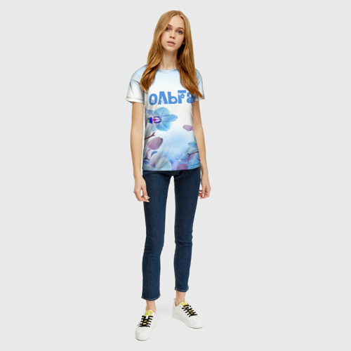 Женская футболка 3D с принтом Ольга, вид сбоку #3