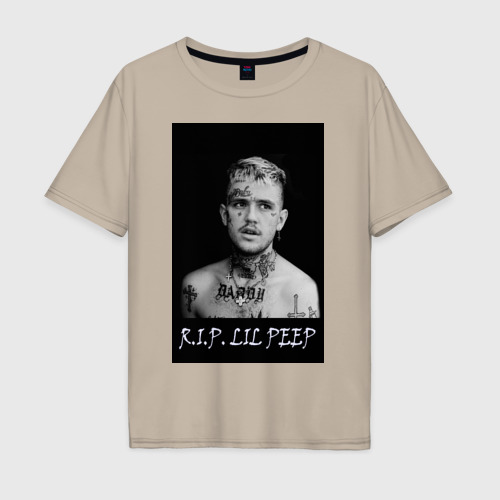 Мужская футболка хлопок Oversize с принтом Lil Peep - 109, вид спереди #2
