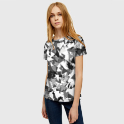 Женская футболка 3D Городской серый камуфляж - фото 2