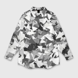 Мужская рубашка oversize 3D Городской серый камуфляж