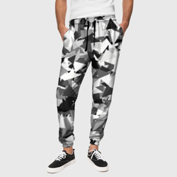 Городской серый камуфляж – Мужские брюки 3D с принтом купить