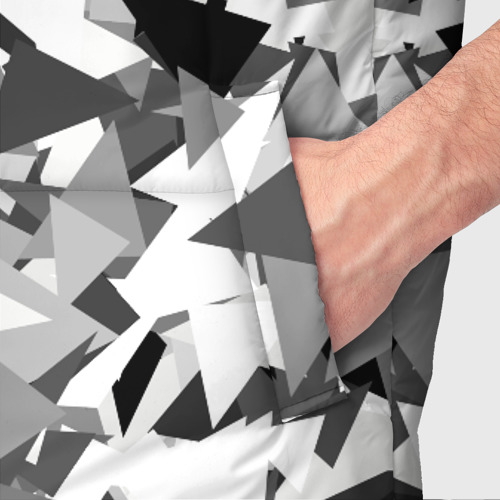 Мужской жилет утепленный 3D с принтом Городской серый камуфляж, фото #4