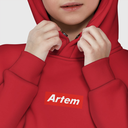 Детское худи Oversize хлопок Артём/ Artem, цвет красный - фото 7