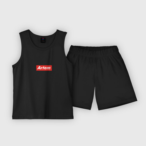 Детская пижама с шортами хлопок Артём/ Artem, цвет черный