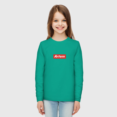 Детский лонгслив хлопок Артём/ Artem, цвет зеленый - фото 5