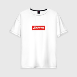 Артём/ Artem – Женская футболка хлопок Oversize с принтом купить со скидкой в -16%