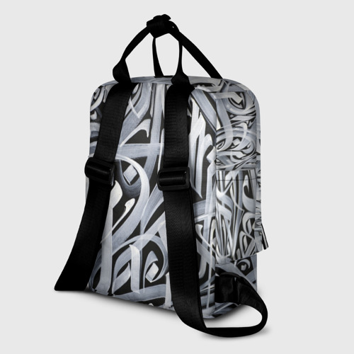 Женский рюкзак 3D с принтом Каллиграфия этого года! [4], вид сзади #1