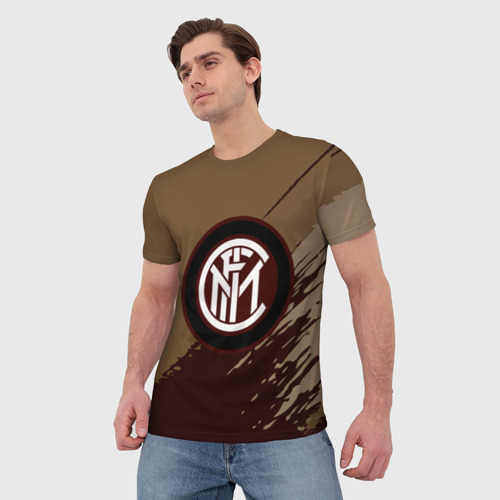 Мужская футболка 3D FC Inter abstract style, цвет 3D печать - фото 3