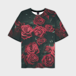 Мужская футболка oversize 3D Цветы Розы
