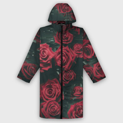 Мужской дождевик 3D Цветы Розы