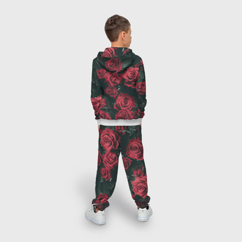 Детский 3D костюм с принтом Цветы Розы, вид сзади #2
