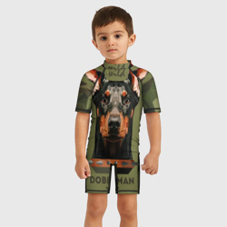 Детский купальный костюм 3D Дикий доберман - фото 2