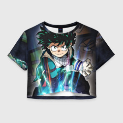 Женская футболка Crop-top 3D My Hero Academia синий свет